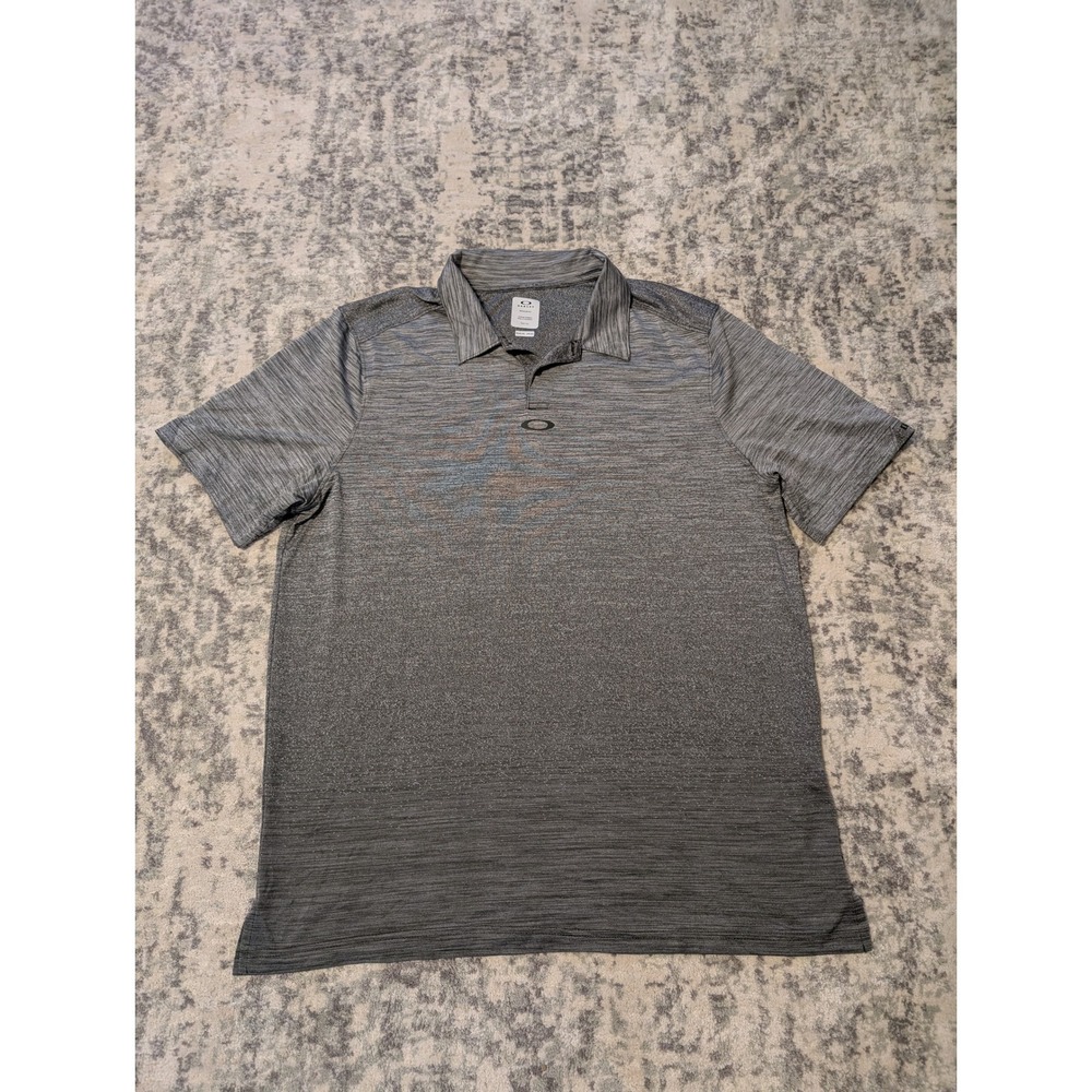 Oakley Heather Gray Golf Polo Performance Logo Men's‎ 2XL Regular Fit